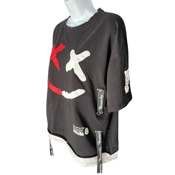 DUDHUH Men’s T-Shirts Techwear Japanese Streetwear Hip Hop Short Sleeve for Men - Picture 2 of 8